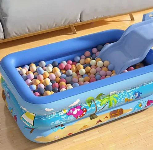Colorful Kids' Inflatable Pool – 80"x60" Durable PVC | Ages 3–12