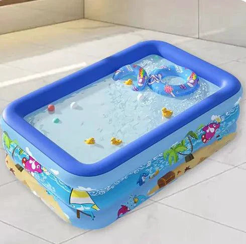 Colorful Kids' Inflatable Pool – 80"x60" Durable PVC | Ages 3–12