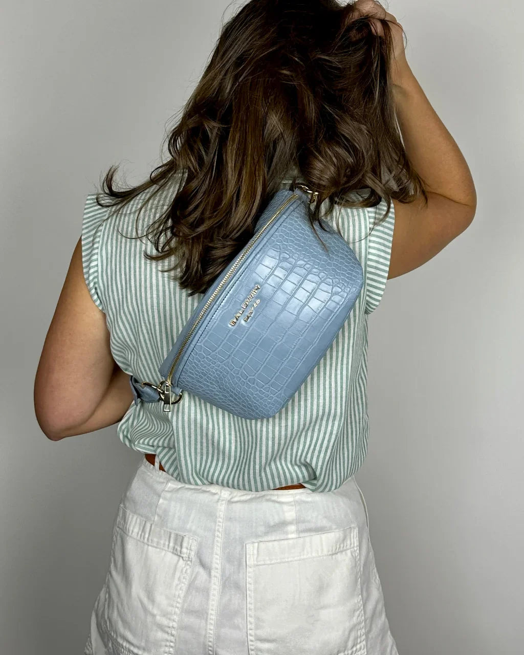 Ono Crossbody Belt Bag – Vegan Leather Crocodile Texture