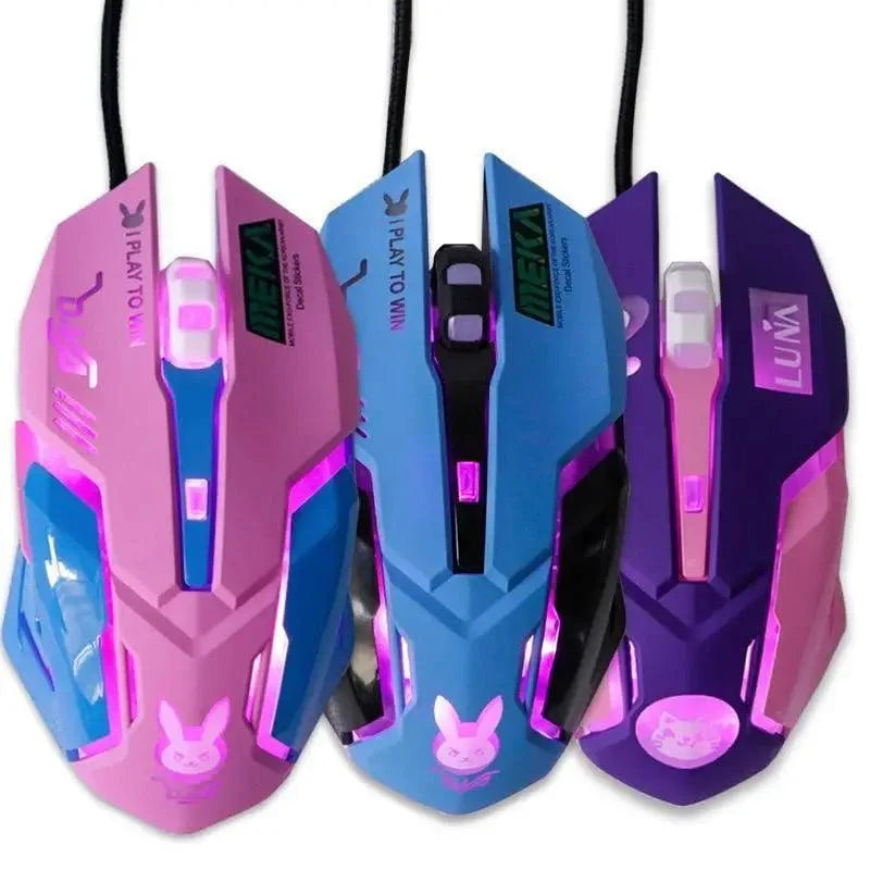Cute RGB Wired Gaming Mouse | 2400 DPI, 6 Buttons, LED Backlight | 6 Colors