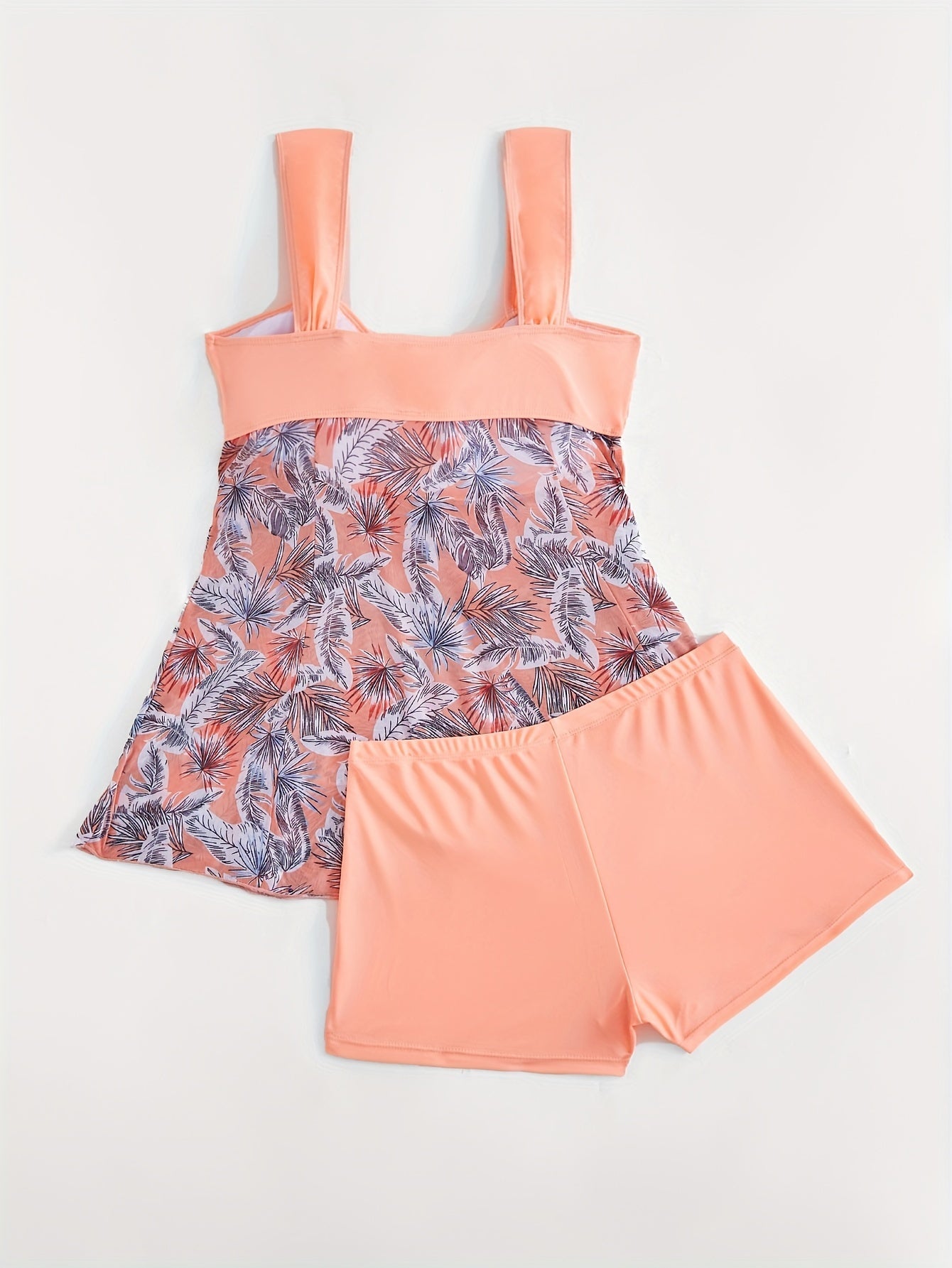 Off-Shoulder Tankini-Set – Große Größen, High Waist, Bedrucktes Mesh