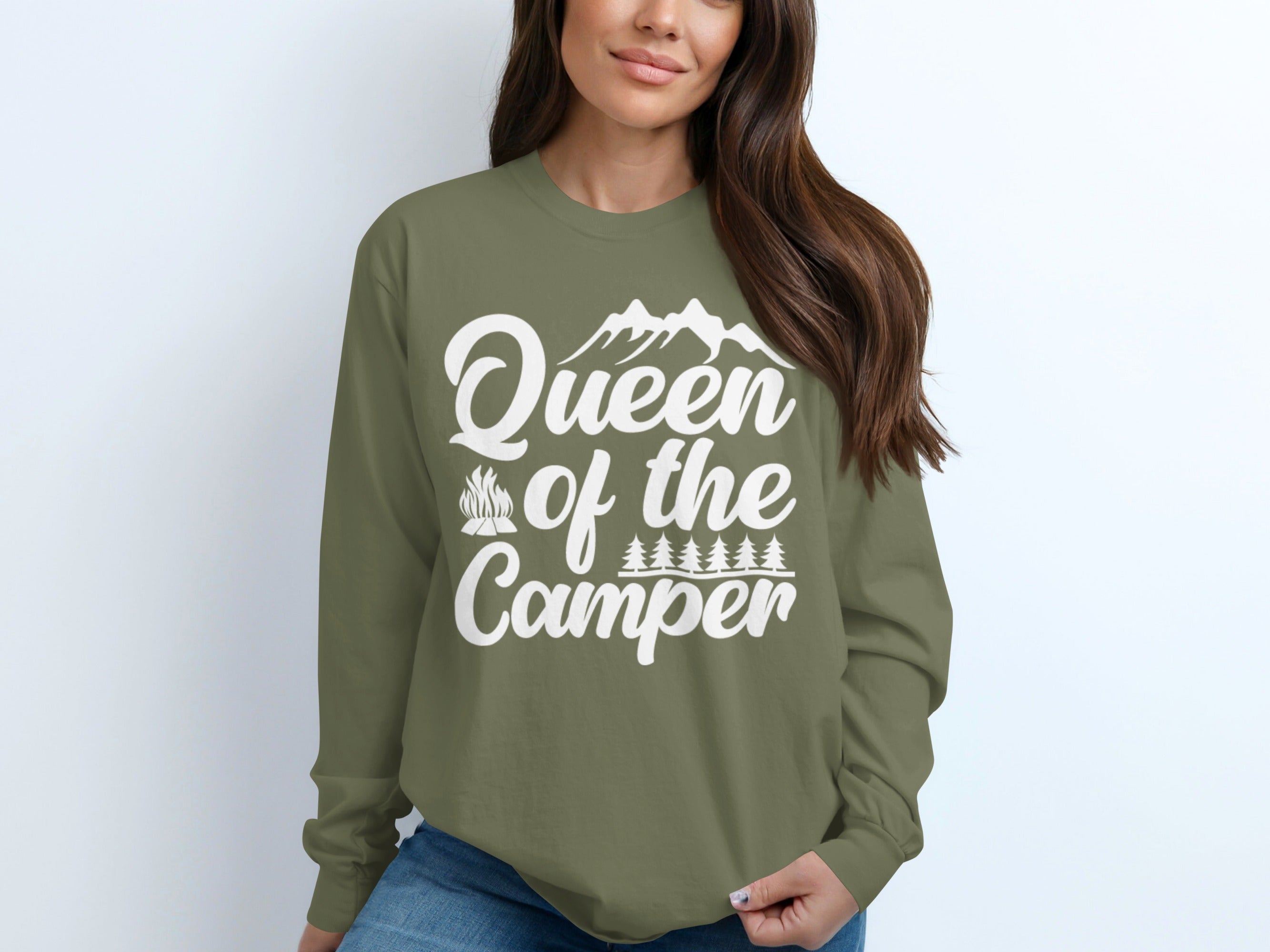Queen of the Camper Lustiges Camping Langarmshirt