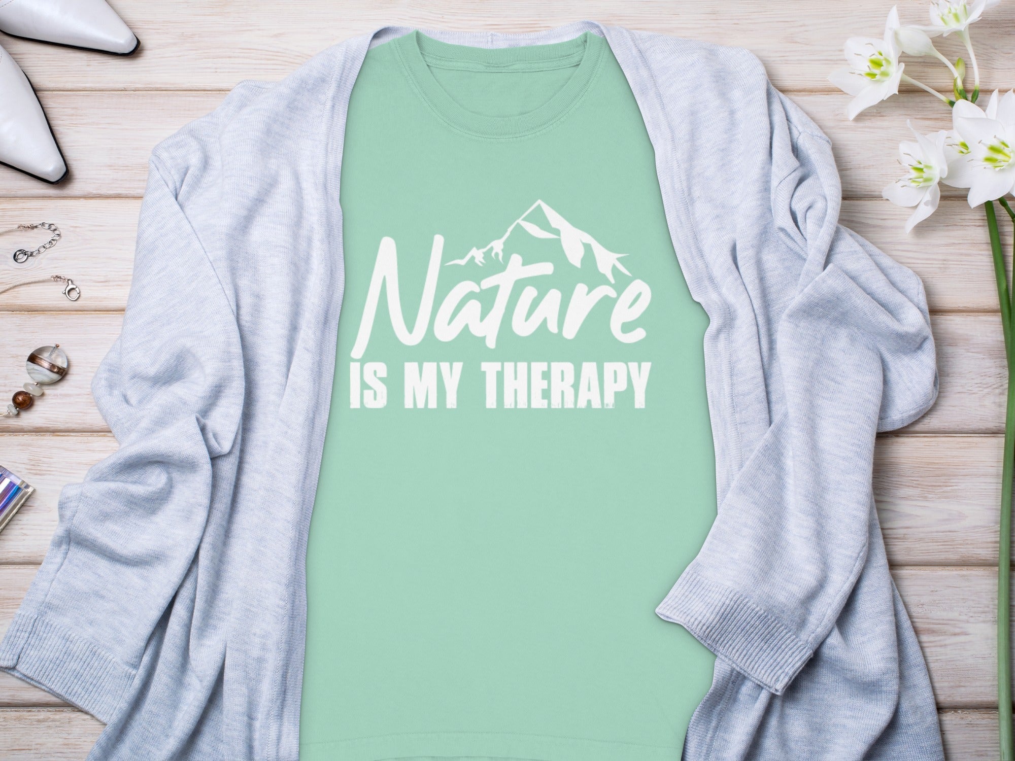 Nature Is My Therapy Mountain Graphic Sweatshirt