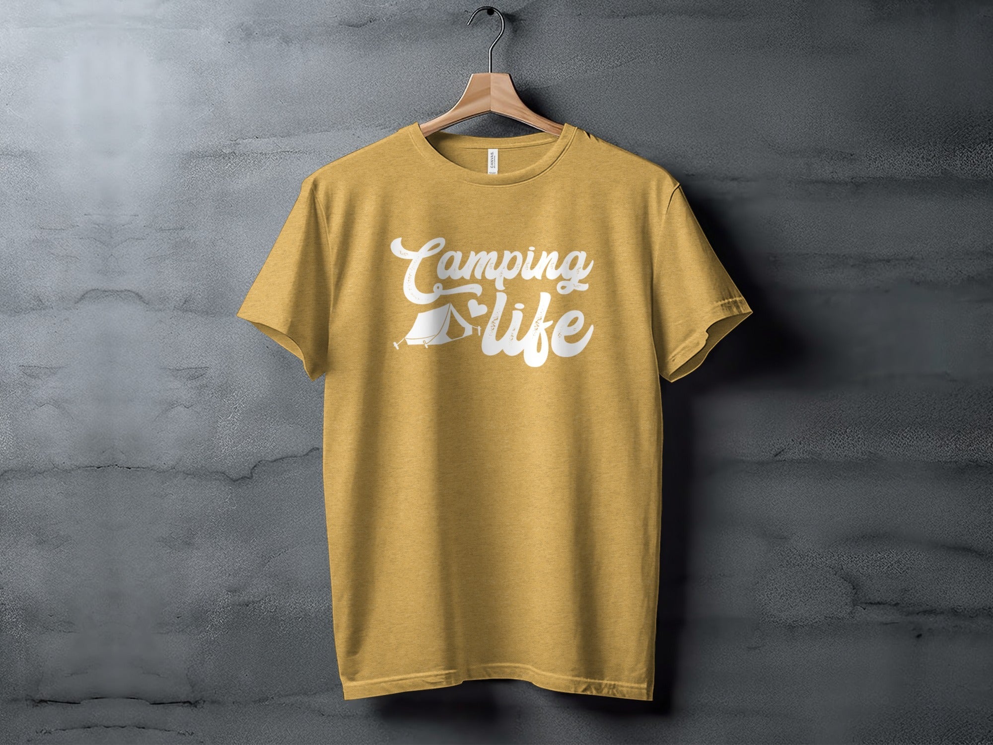 Camping Is Life with Tent & Heart Design T-Shirt