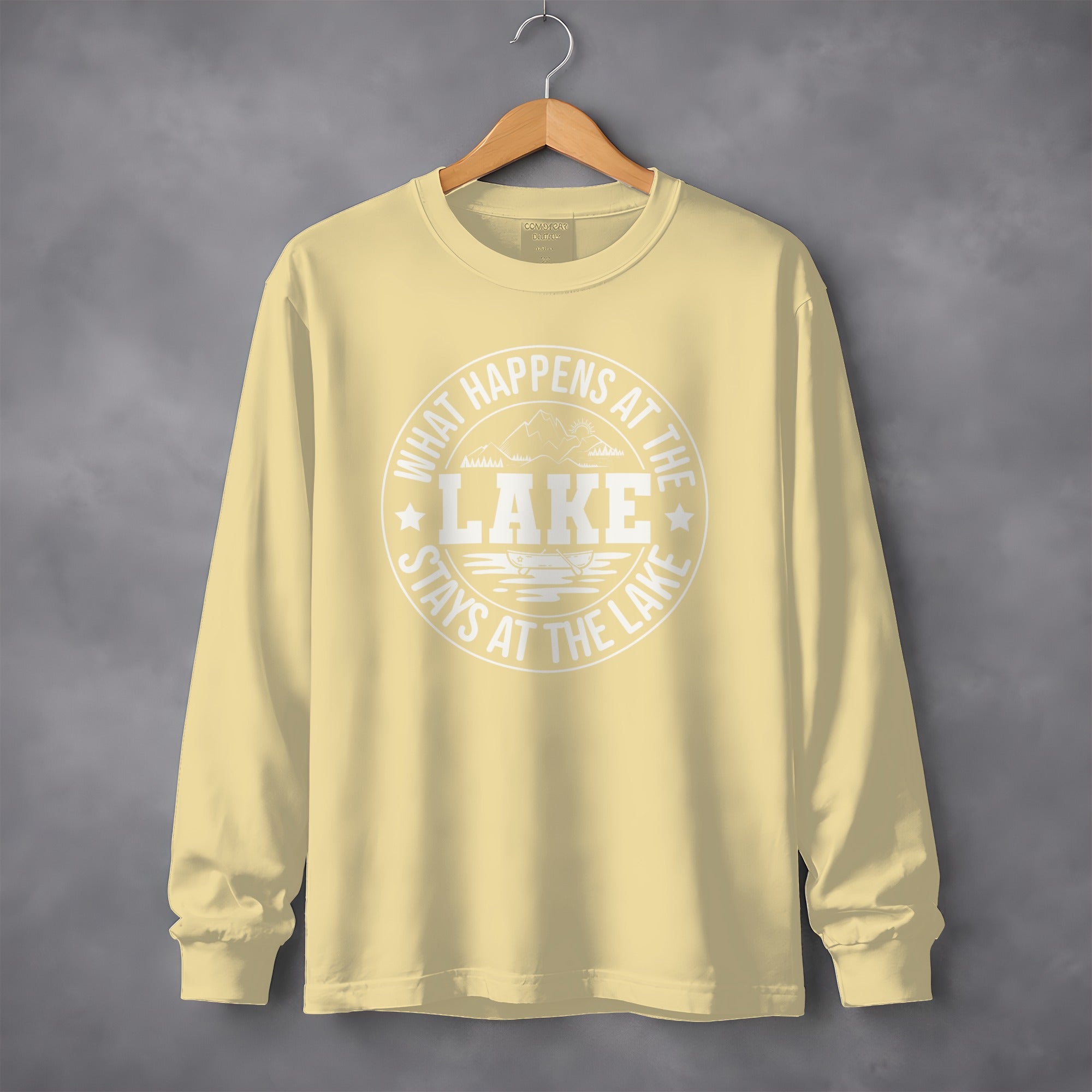 "What Happens At The Lake" Funny Lake Life Long Sleeve T-Shirt