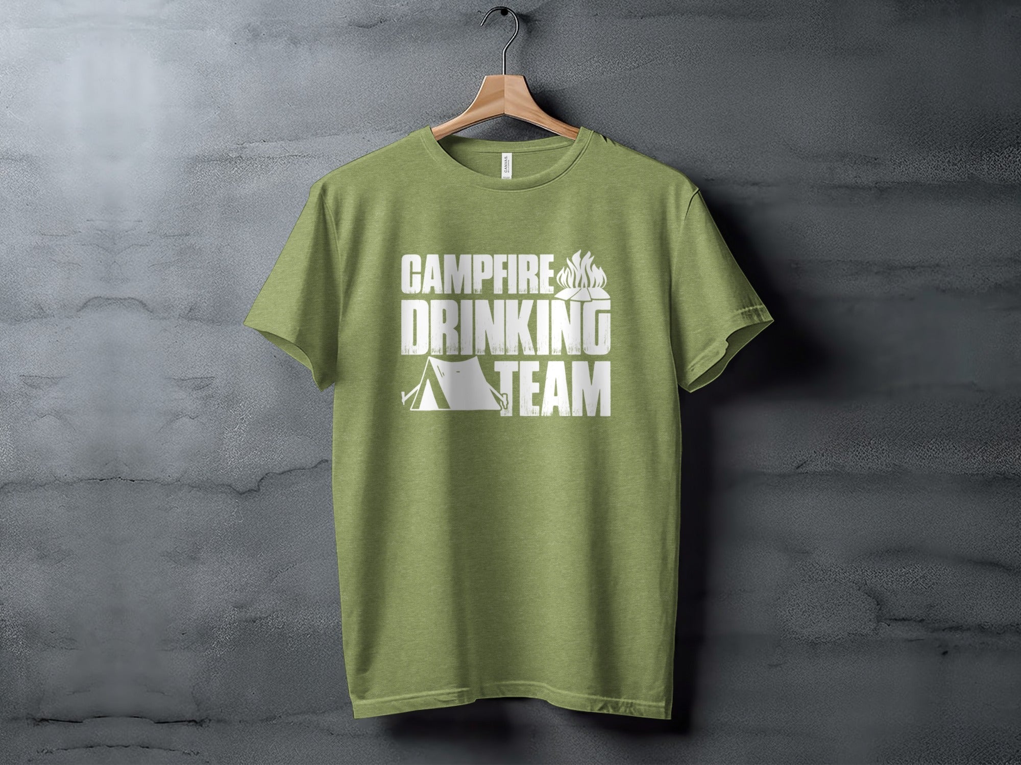 Campfire Drinking Team Tent Design Camping Adventure T-Shirt