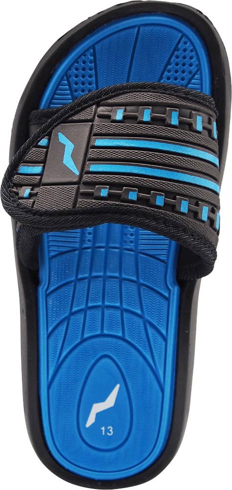 Norty Boys' Slide Sandals – Adjustable Strap Shower & Pool Sandals for Kids (#40345)