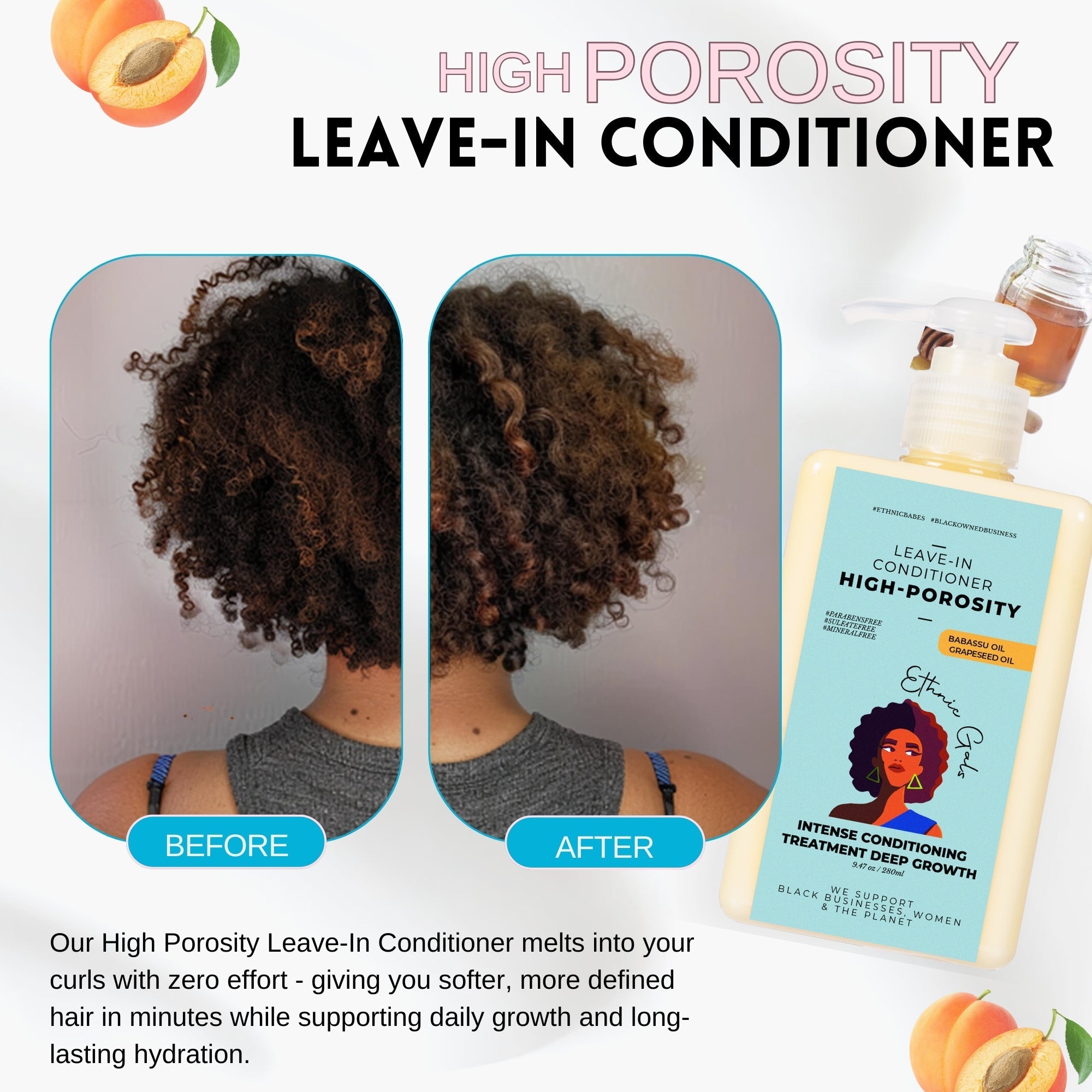 High Porosity Hydrating & Detangling Leave-In Conditioner | Shea, Babassu & Jojoba