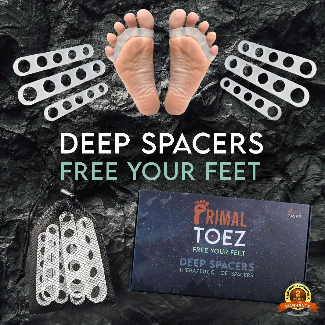 Primal Toez™ Deep Toe Spacers | 6-Piece Set | Foot Realignment & Pain Relief