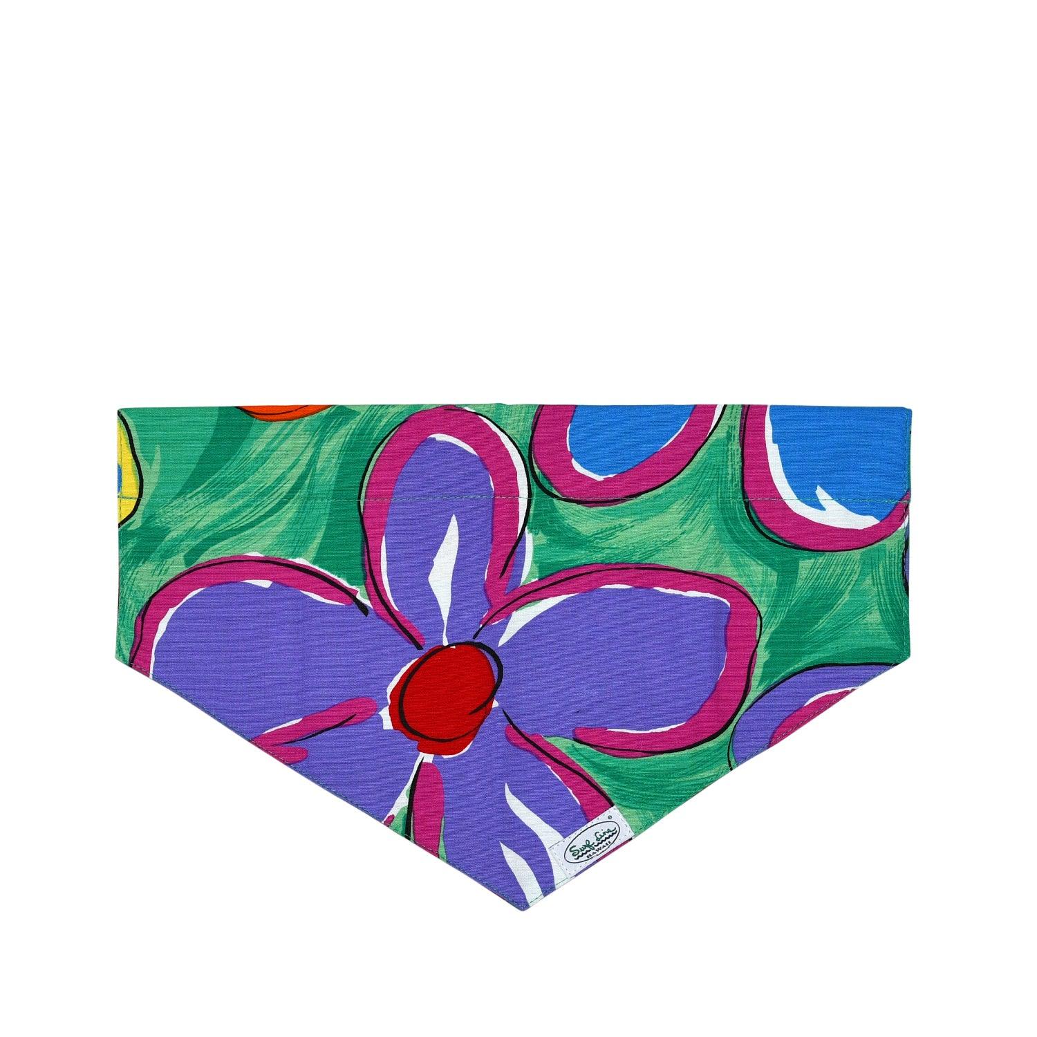 Surf Line Hawaii Na Pua Flowers Pet Bandana | Over-the-Collar | 100% Cotton | XS–L/XL