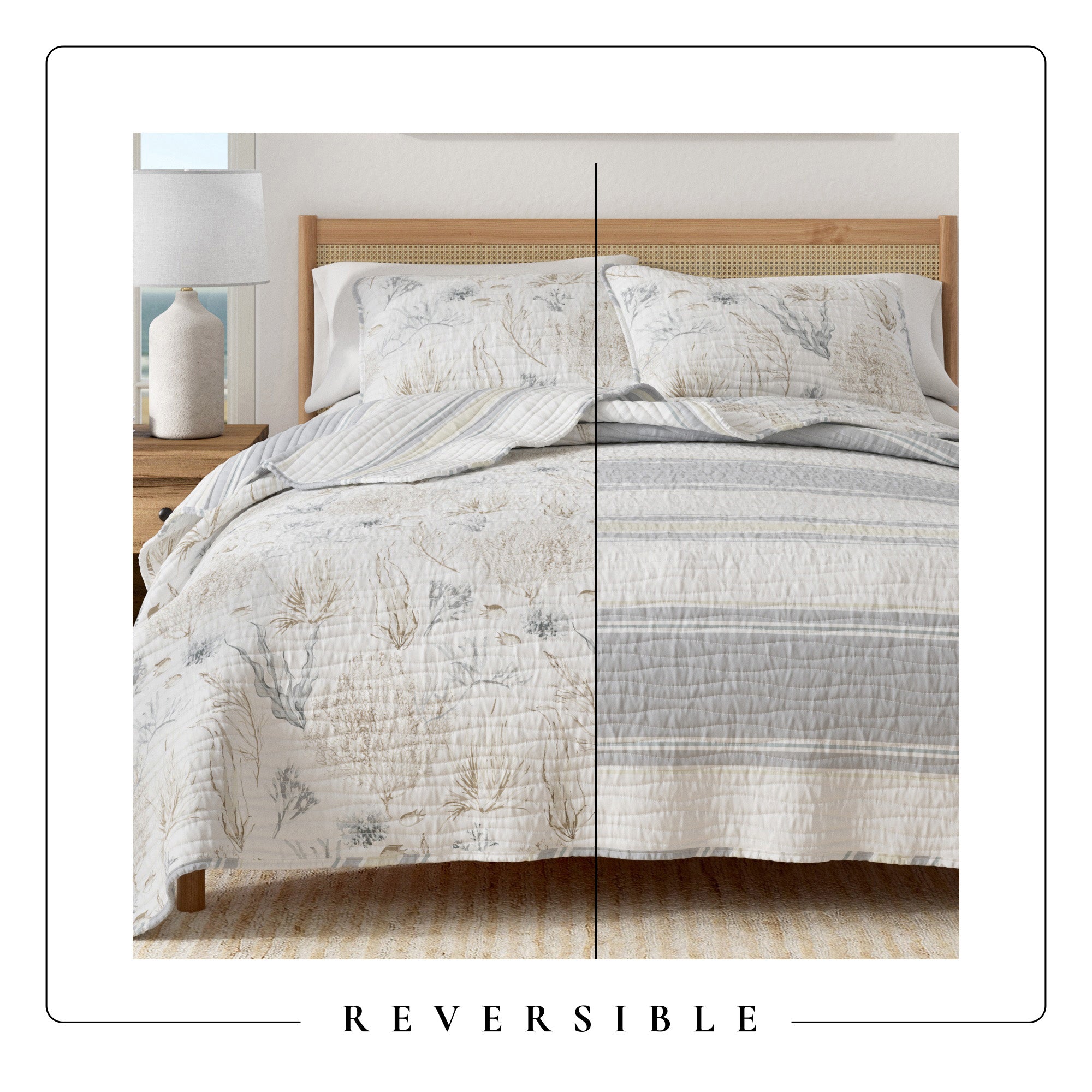 Coastal Elegance Quilt Set — Double-Brushed Microfiber | Refined Seaside Style