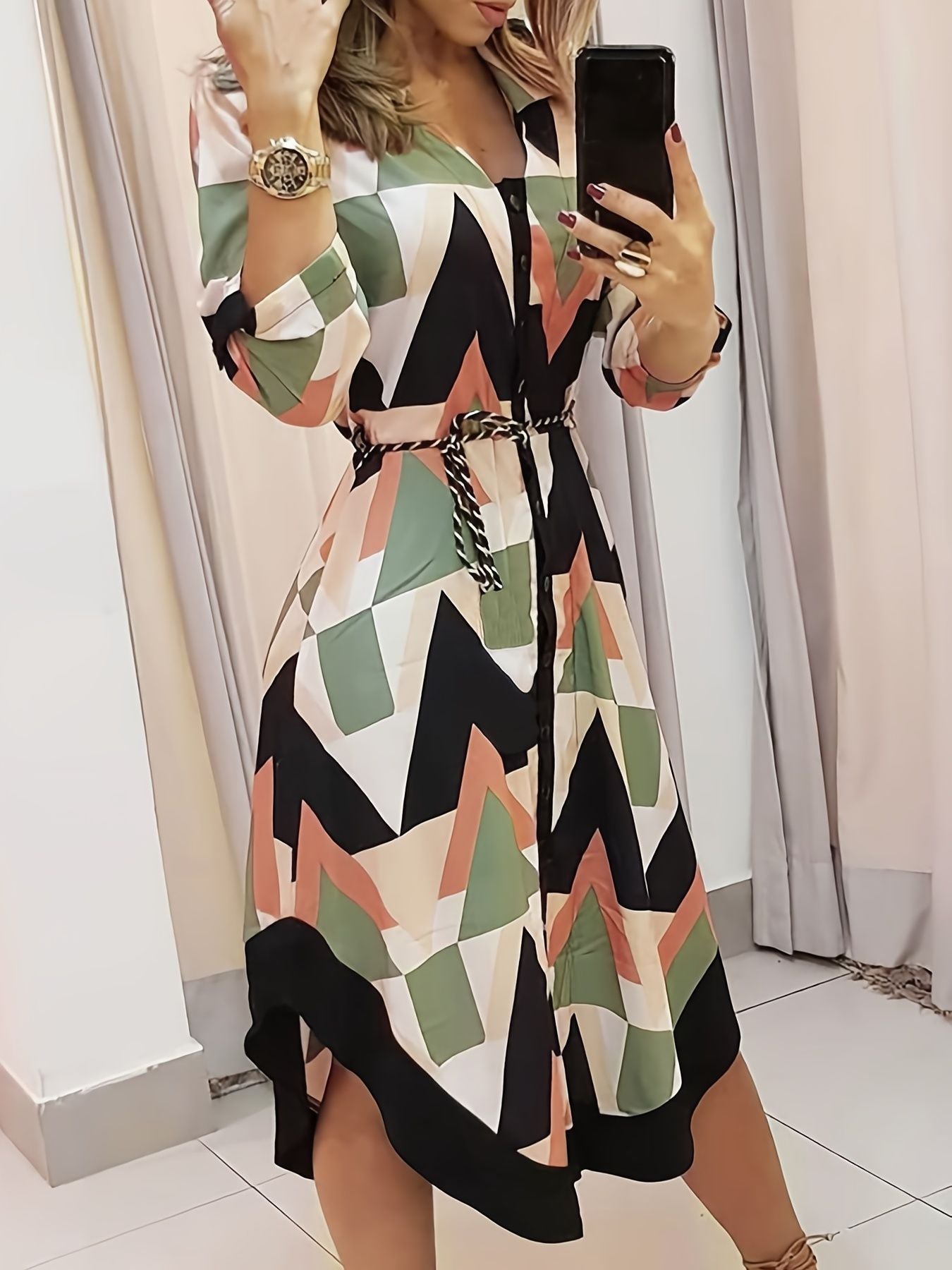Elegant Ditsy Floral Maxi Dress – High Waist Slim Fit Summer Dress for Women