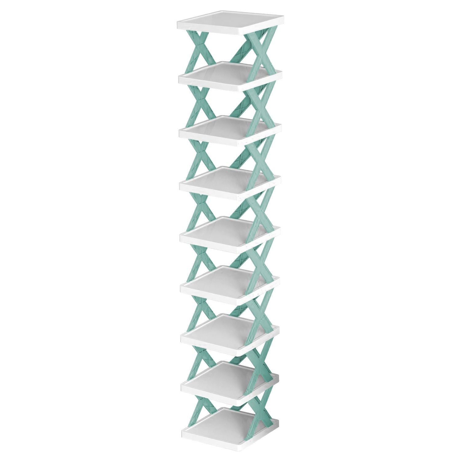 9-Tier Narrow Shoe Rack – Vertical Plastic Shoe Organizer, Space-Saving, Free Standing