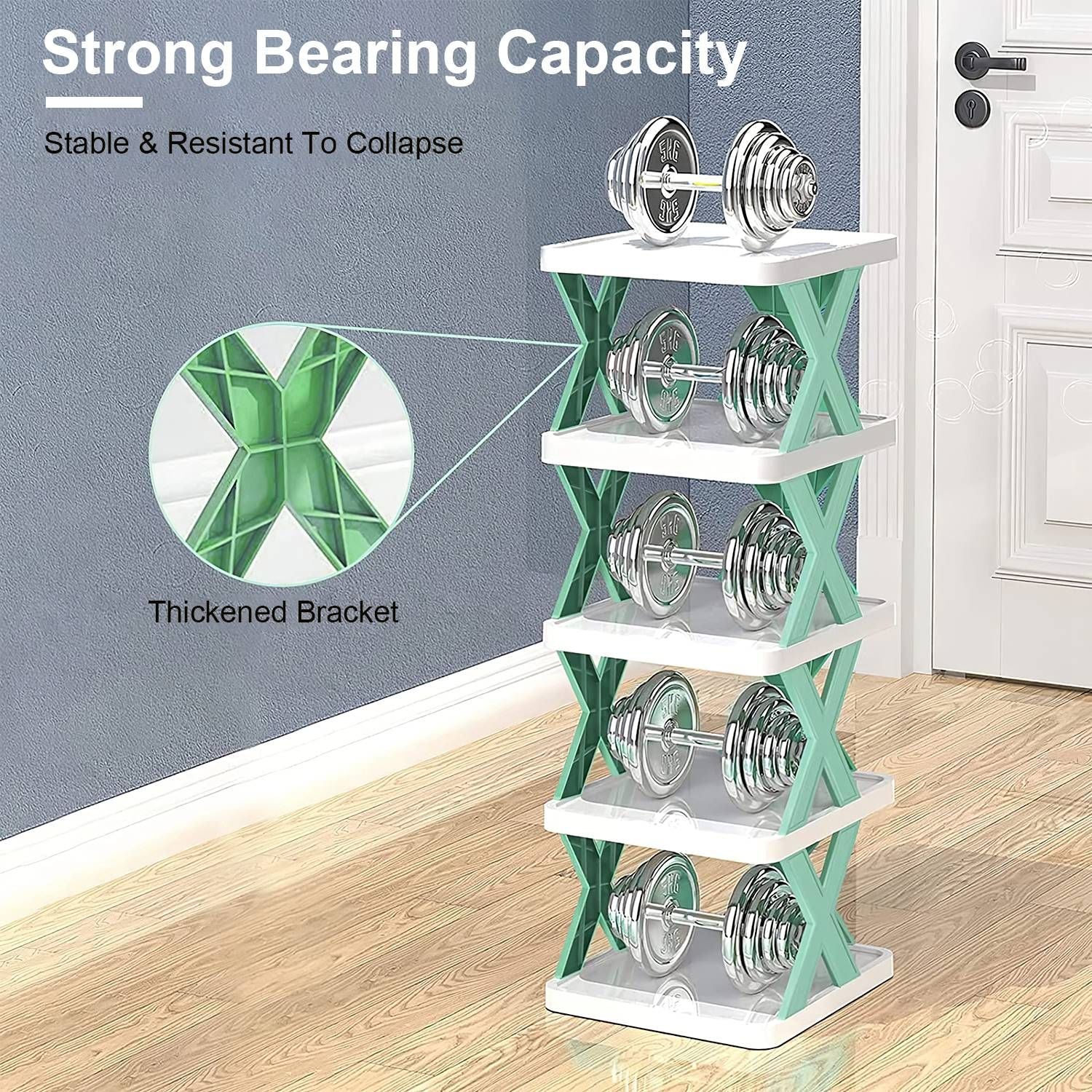 9-Tier Narrow Shoe Rack – Vertical Plastic Shoe Organizer, Space-Saving, Free Standing