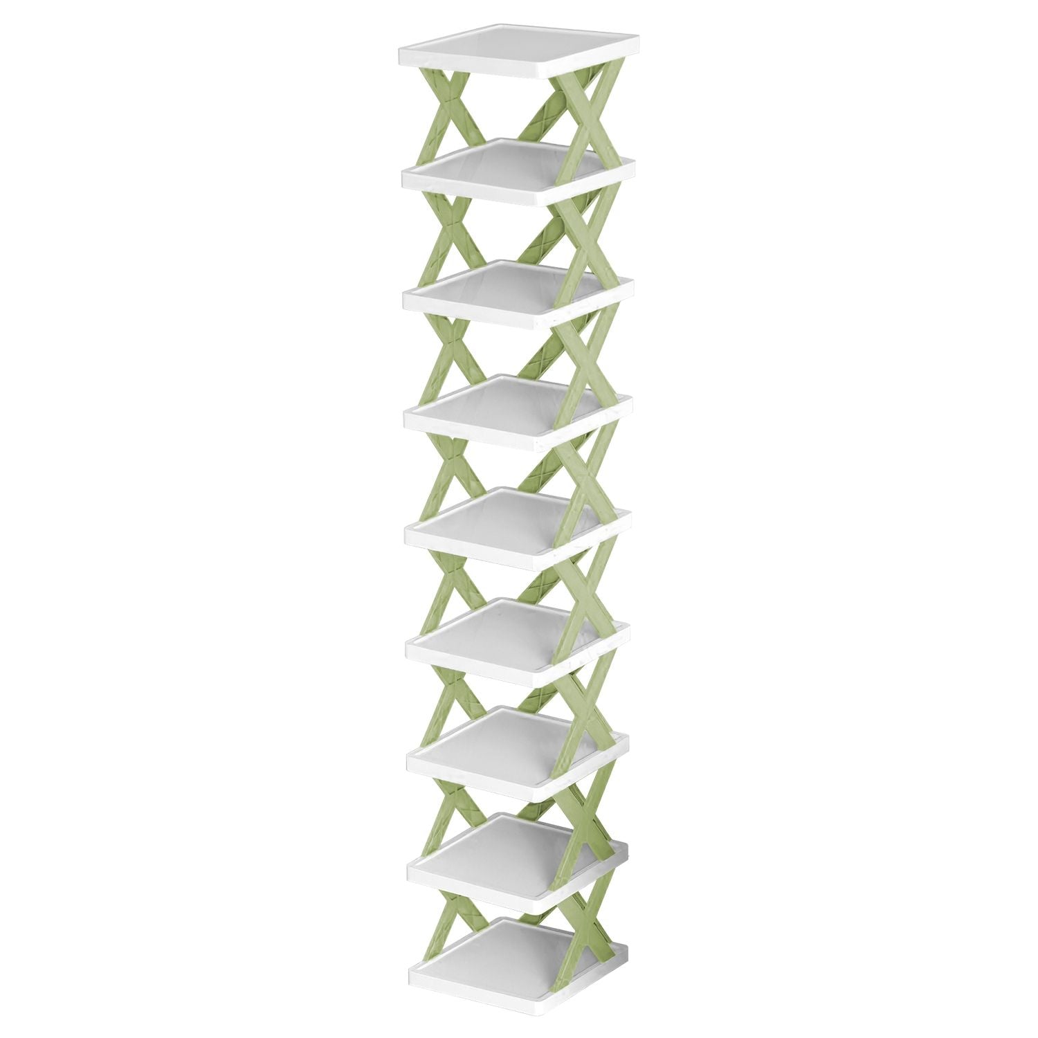 9-Tier Narrow Shoe Rack – Vertical Plastic Shoe Organizer, Space-Saving, Free Standing