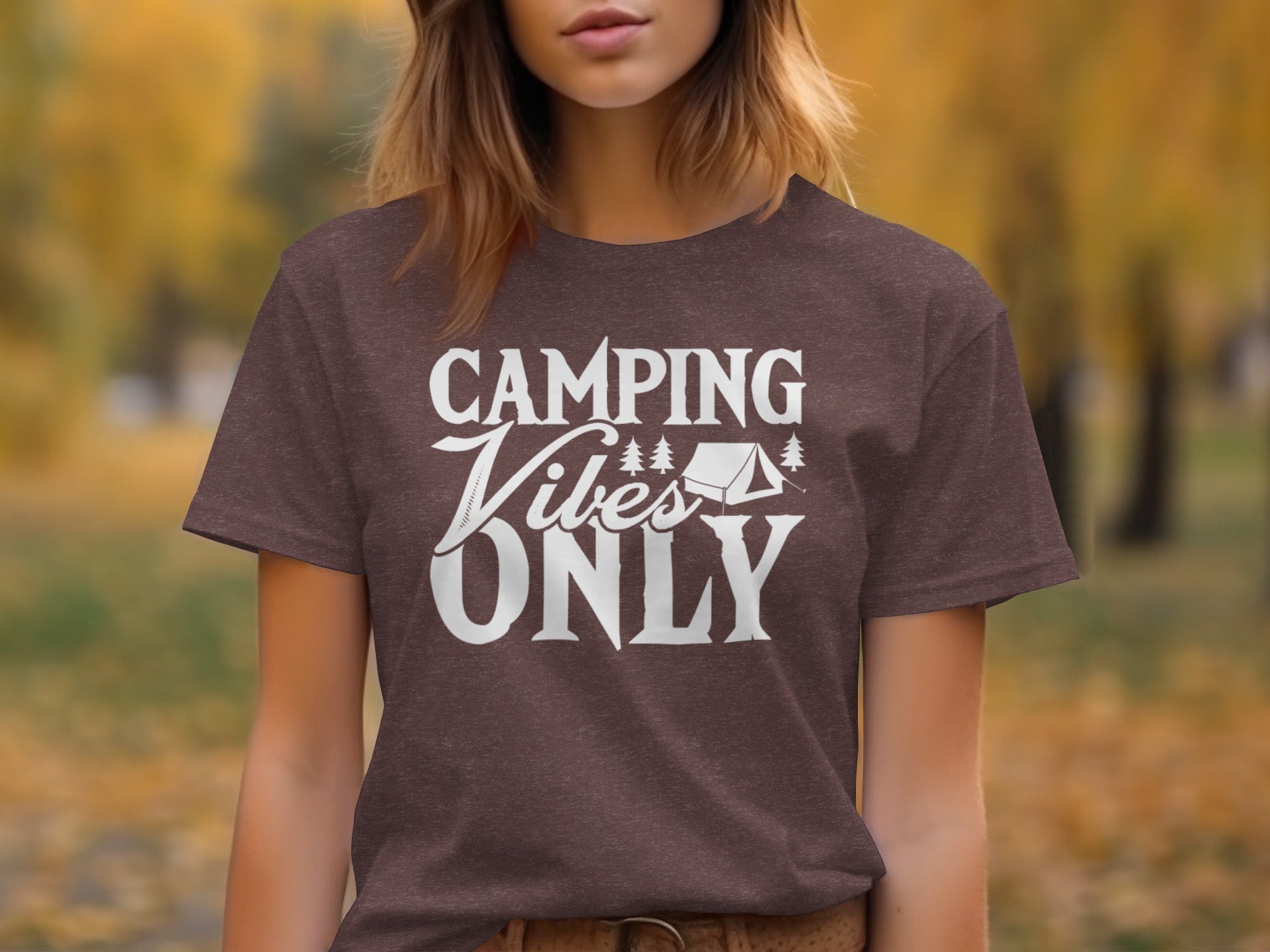 Camping Vibes Only With Tent Graphic Camping T-Shirt