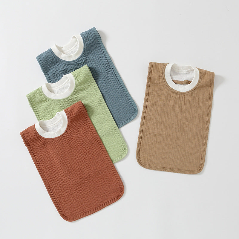 Pure Cotton Gauze Hooded Baby Bib | Waterproof | 0–1 Year | 11 Colors