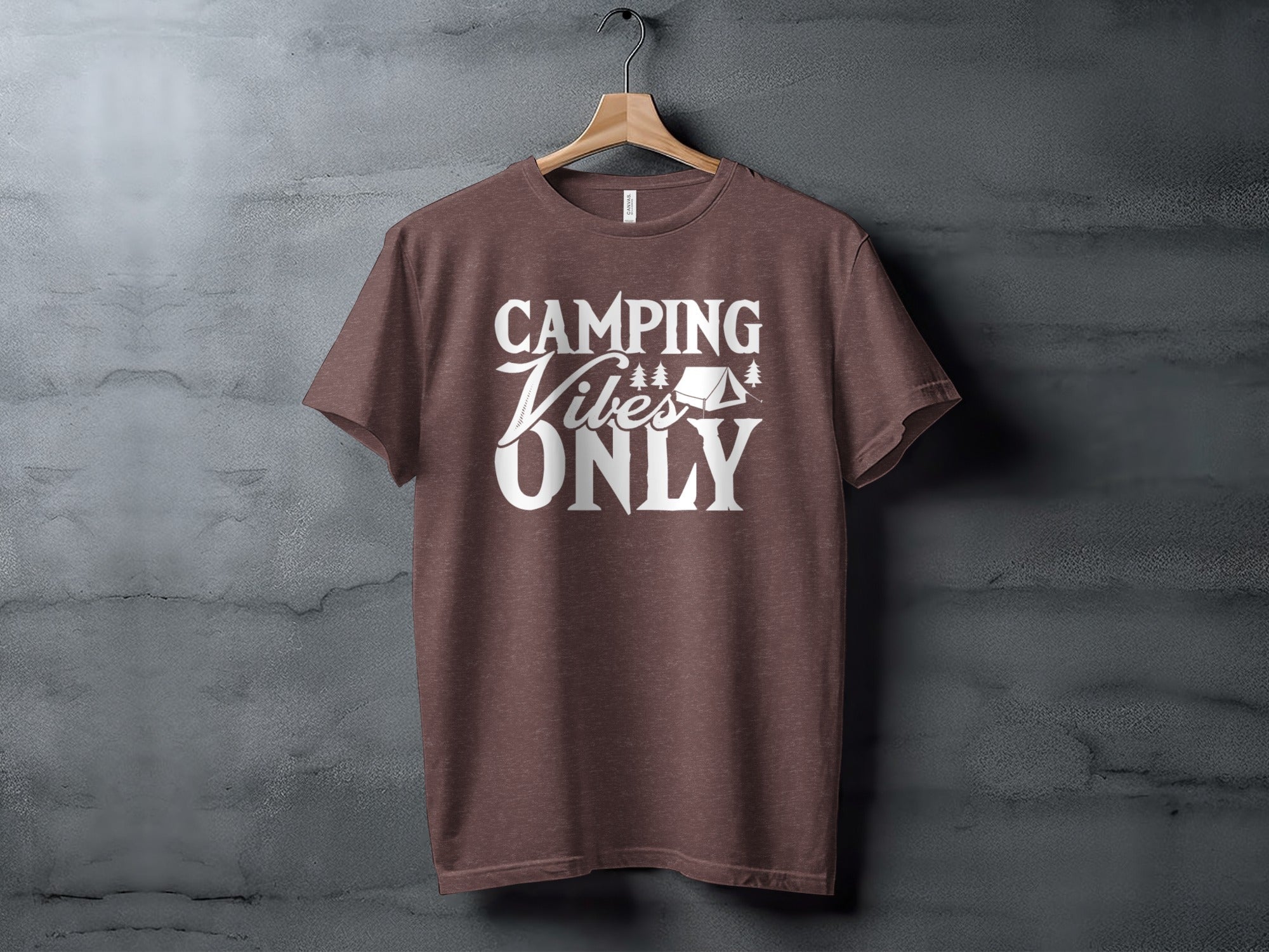 Camping Vibes Only With Tent Graphic Camping T-Shirt