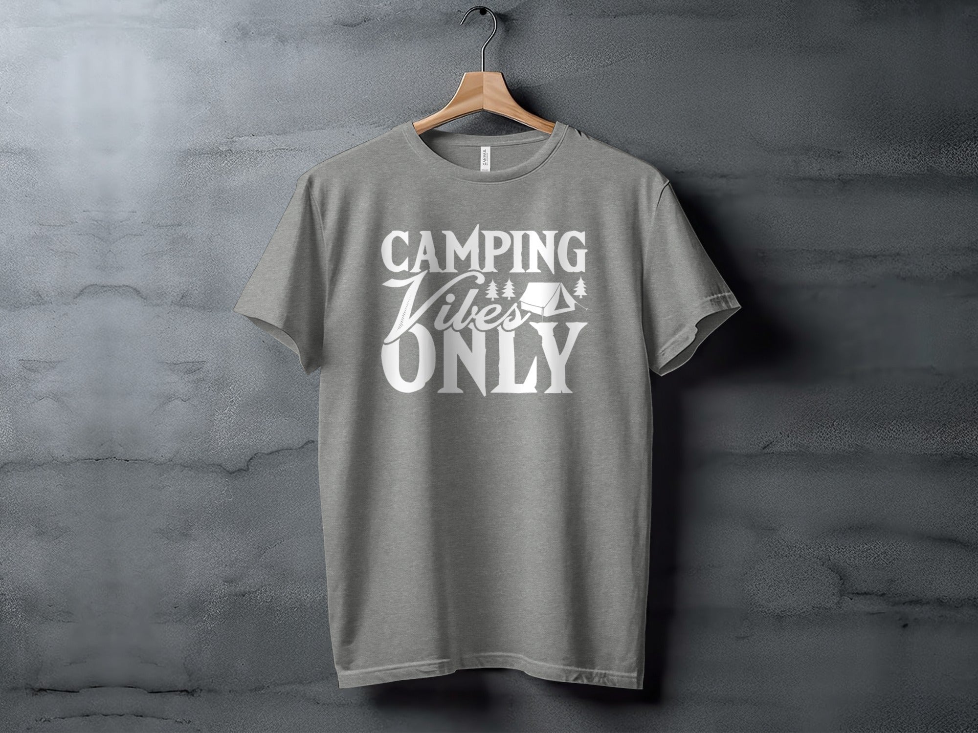 Camping Vibes Only With Tent Graphic Camping T-Shirt