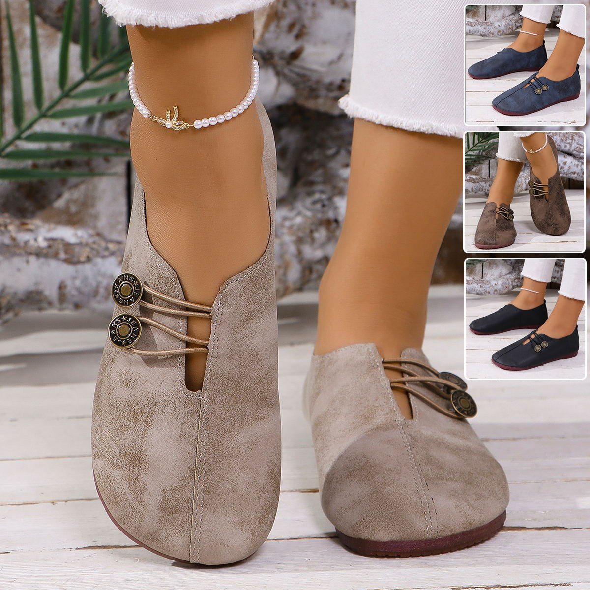 Women's Square-Toe Slip-On Flat Shoes – 6 Colors | Sizes 36–43