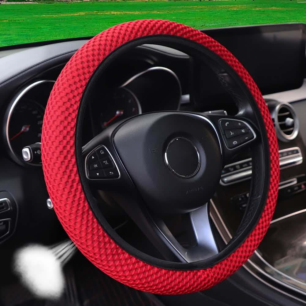 Breathable Mesh Steering Wheel Cover — Non-Slip, Sweat-Absorbing | Fits 37–38cm