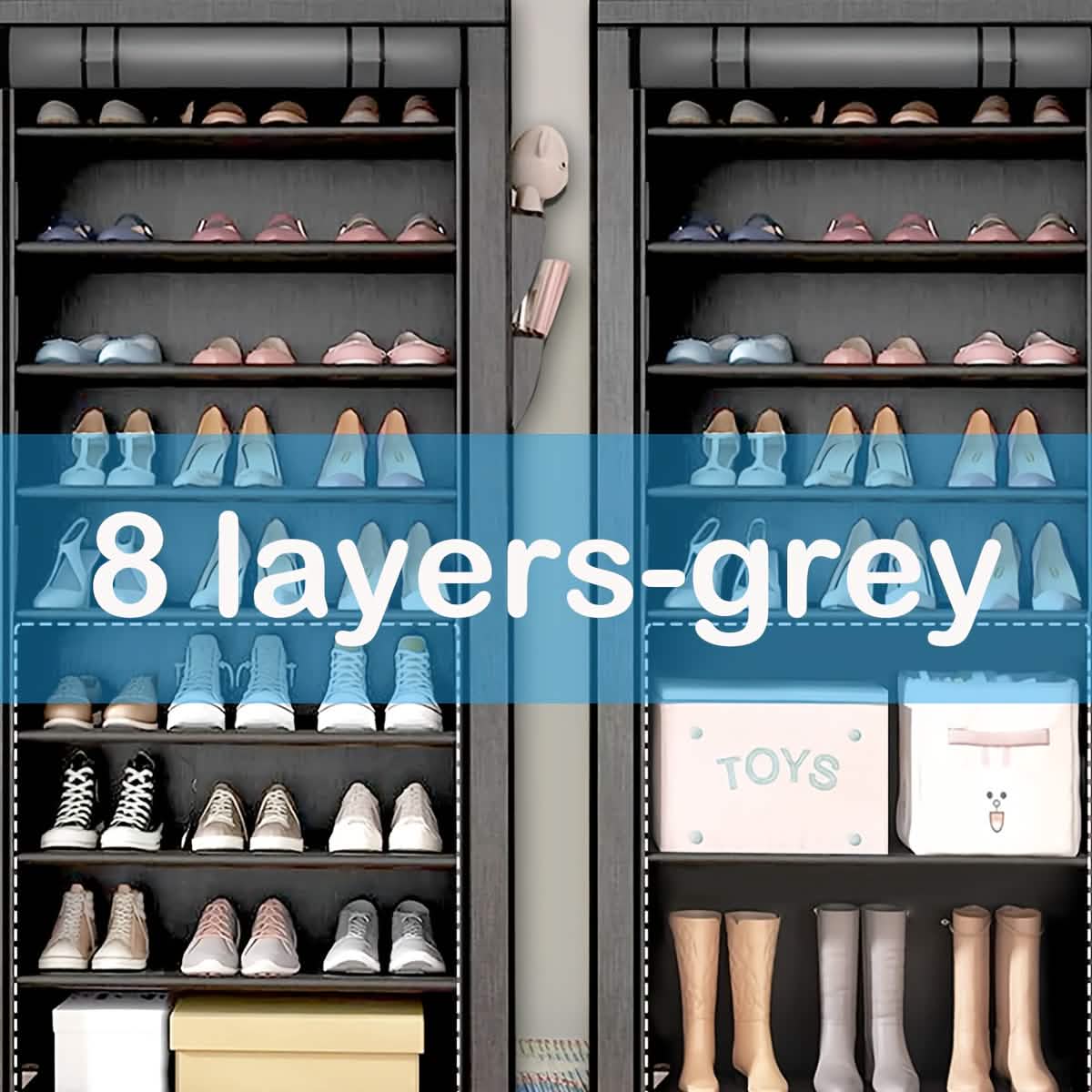 10-Layer 9-Grid Non-Woven Fabric Shoe Rack