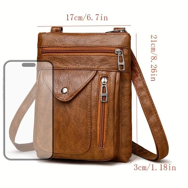 Women's Vintage-Inspired PVC Leather Crossbody Bag