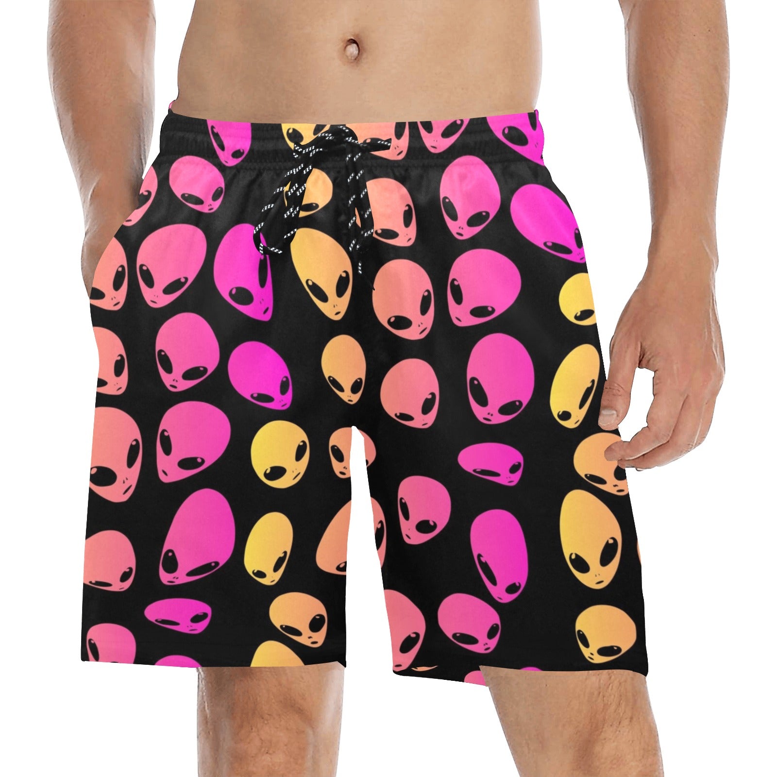 Men's Strawberry Lemonade Alien Ombré Swim Shorts – Bold Festival Beach Style
