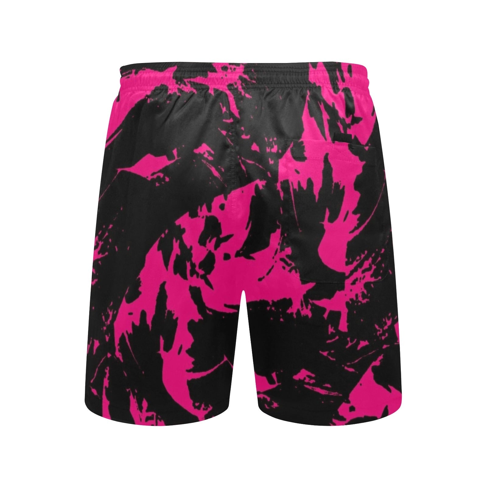 Men's Pink & Black Paint Splatter Swim Shorts – Bold Beach Style