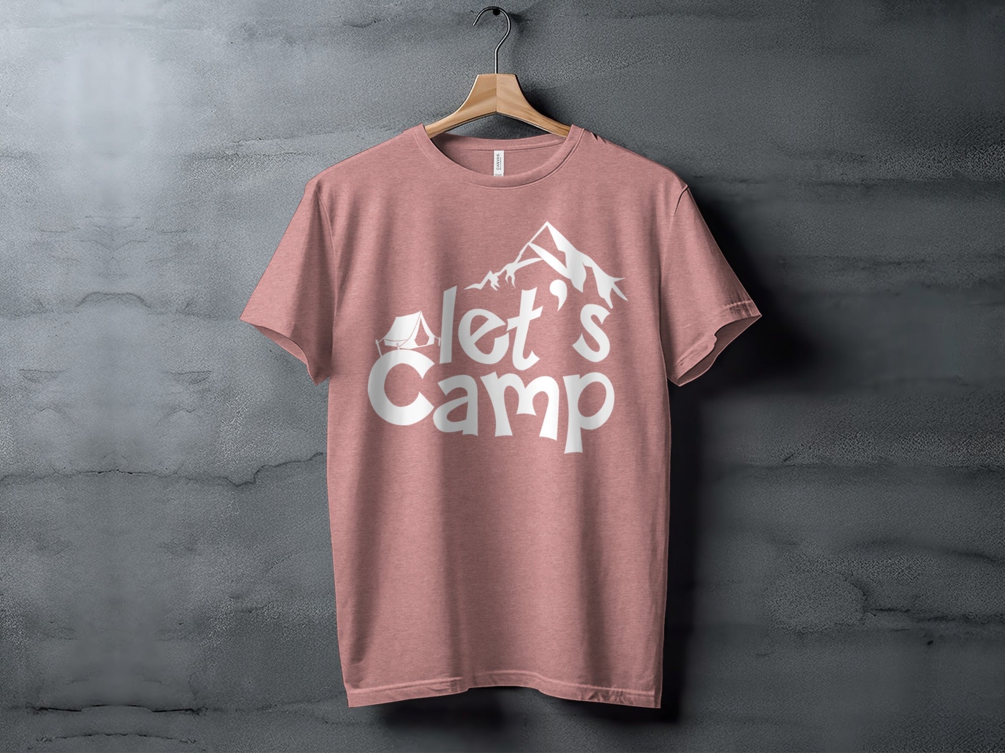 Let's Camp with Tent & Mountain T-Shirt