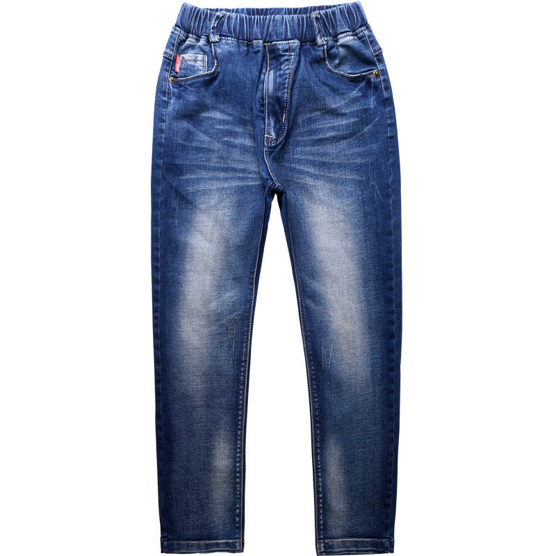 Blue jeans on a white background