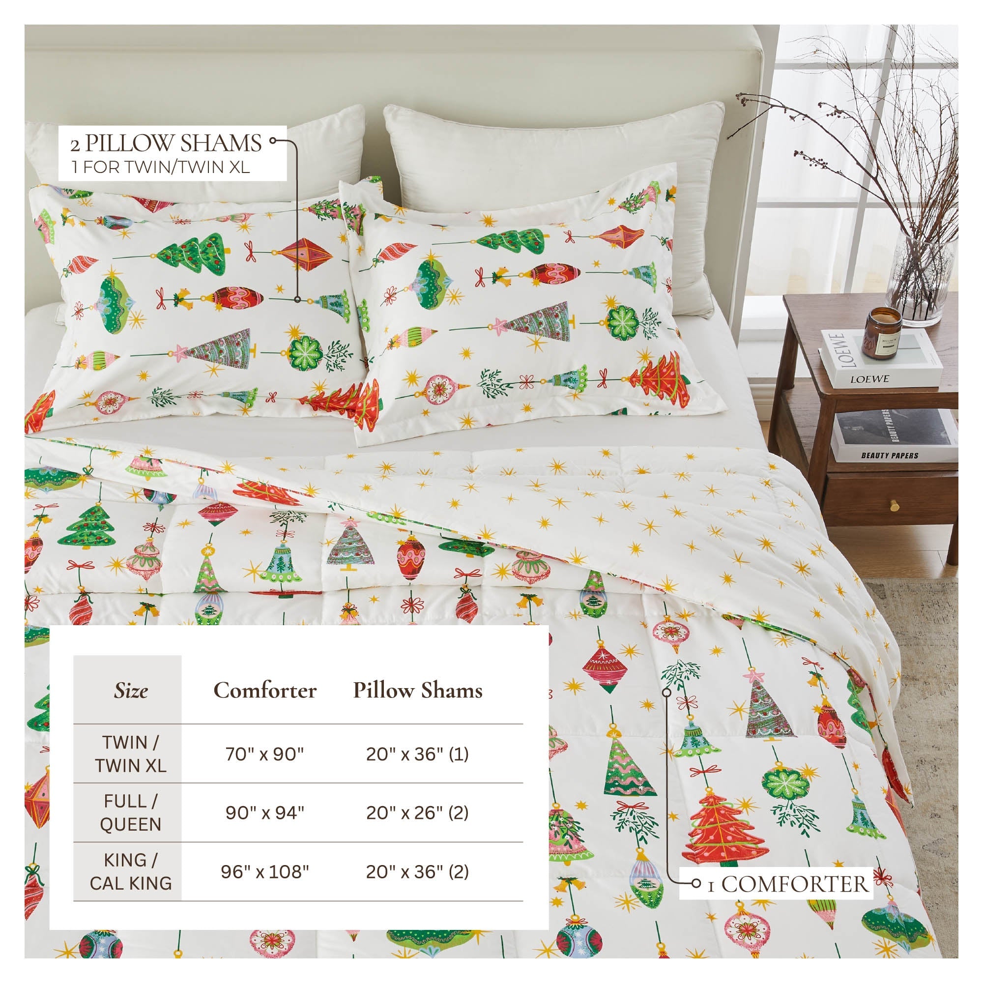 Reversible Comforter Set — Brushed Microfiber, Down Alternative Fill | Two Looks in One