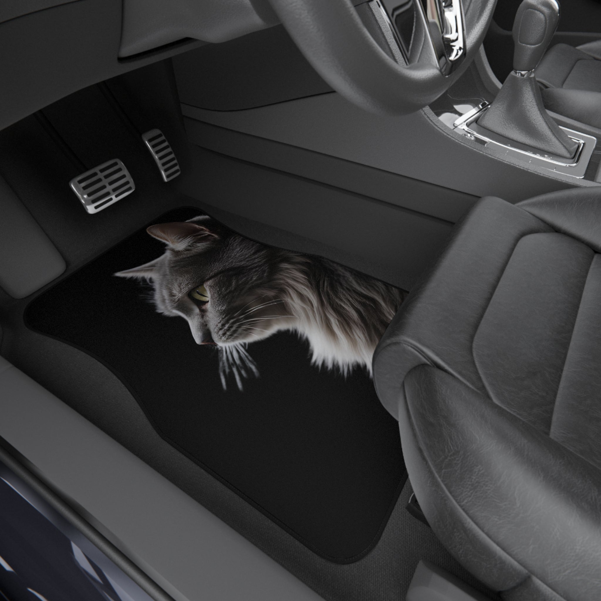 Elegante Katzen-Automatten - 4er Set | Premium Autozubehör für Katzenliebhaber