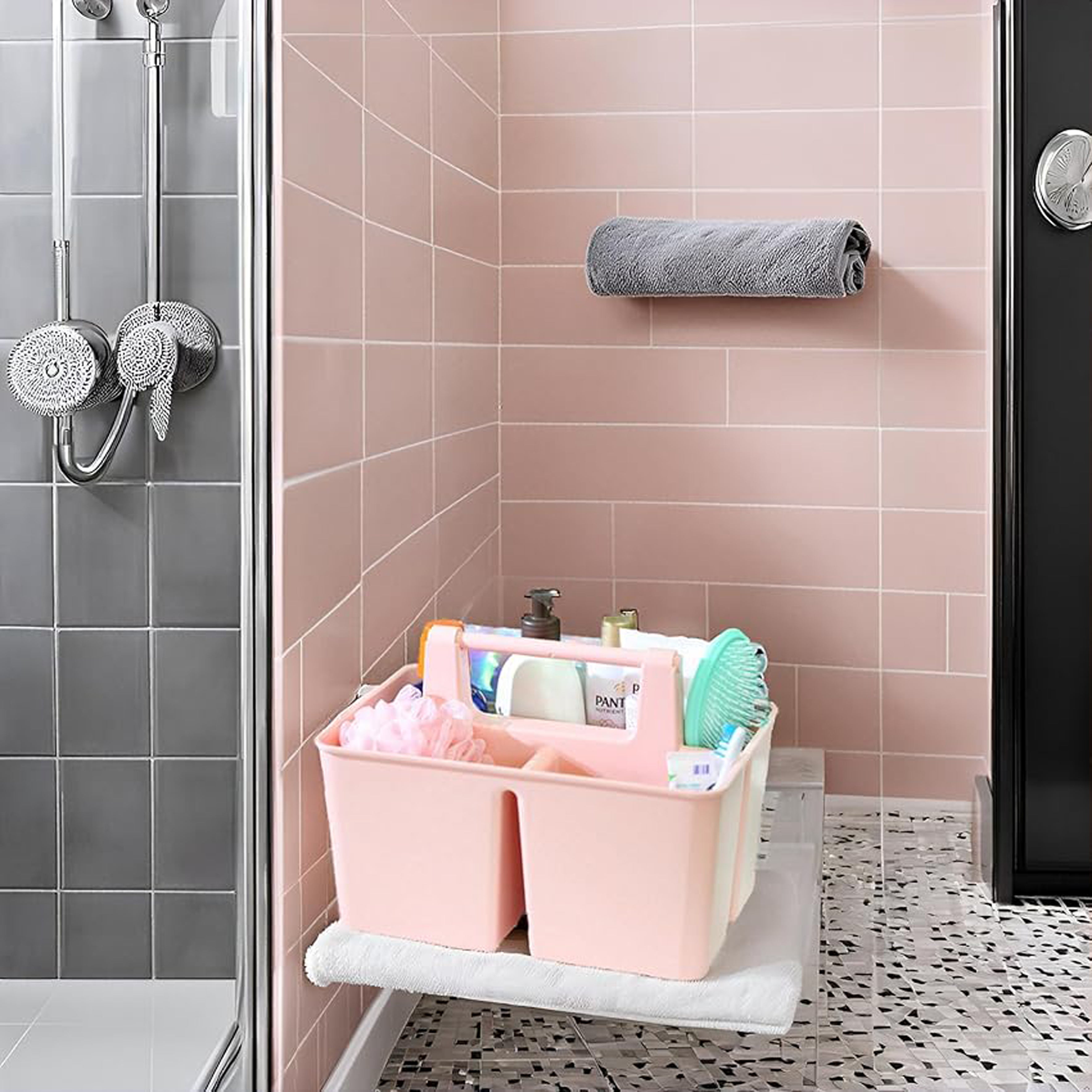 Enjoy Organizer Shower Caddy with Handle – 3 Compartments, Portable Storage Bin, Made in USA