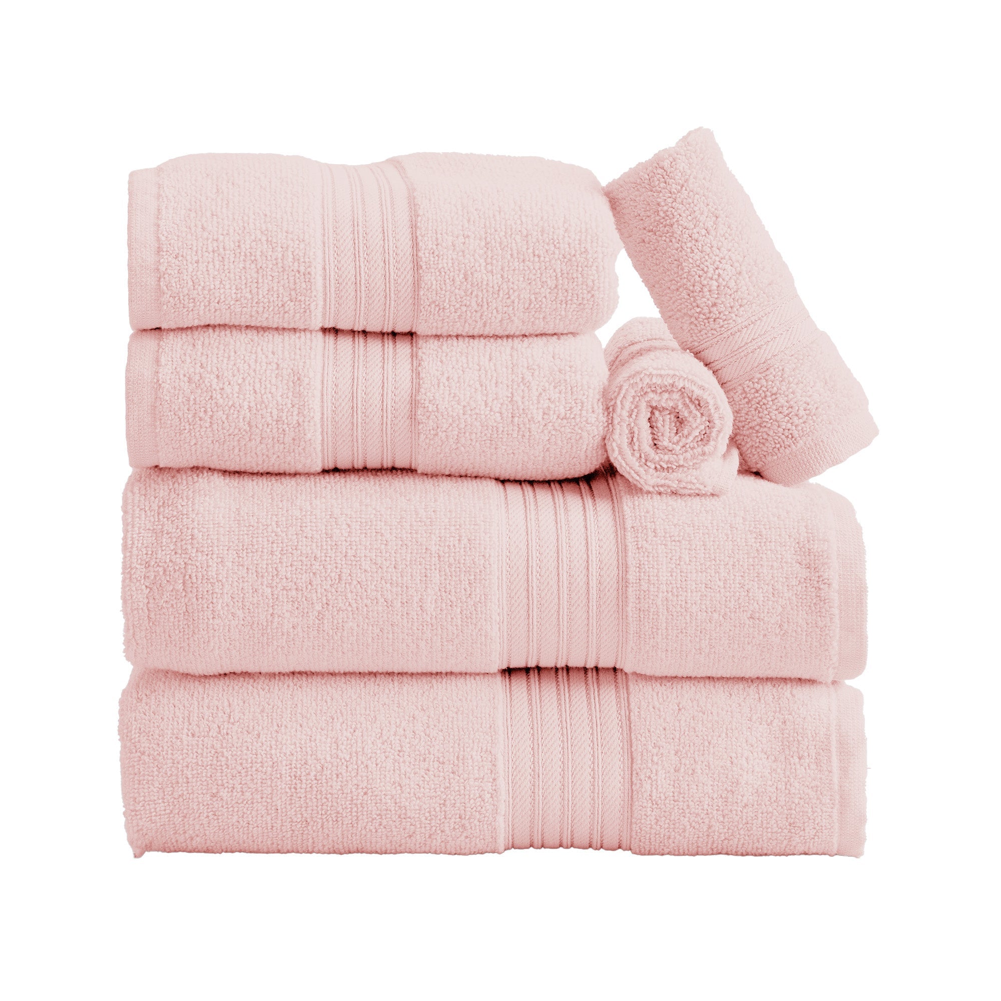Feather Spun Cotton Bath Towels — Soft, Quick-Dry & Lightweight | Classic Bordered Style