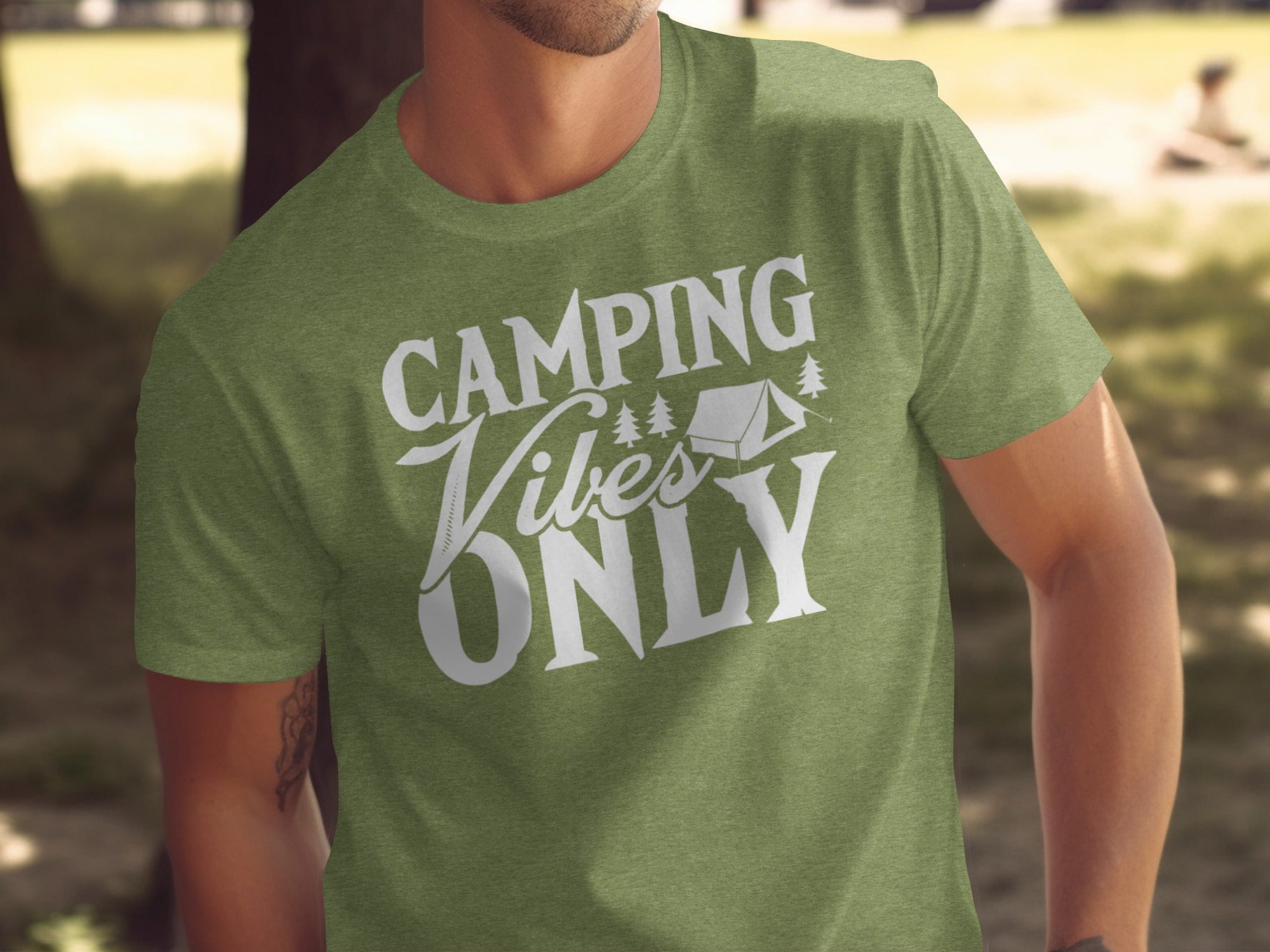 Camping Vibes Only With Tent Graphic Camping T-Shirt