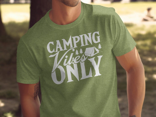 Camping-Vibes Only mit Zelt-Grafik Camping-T-Shirt