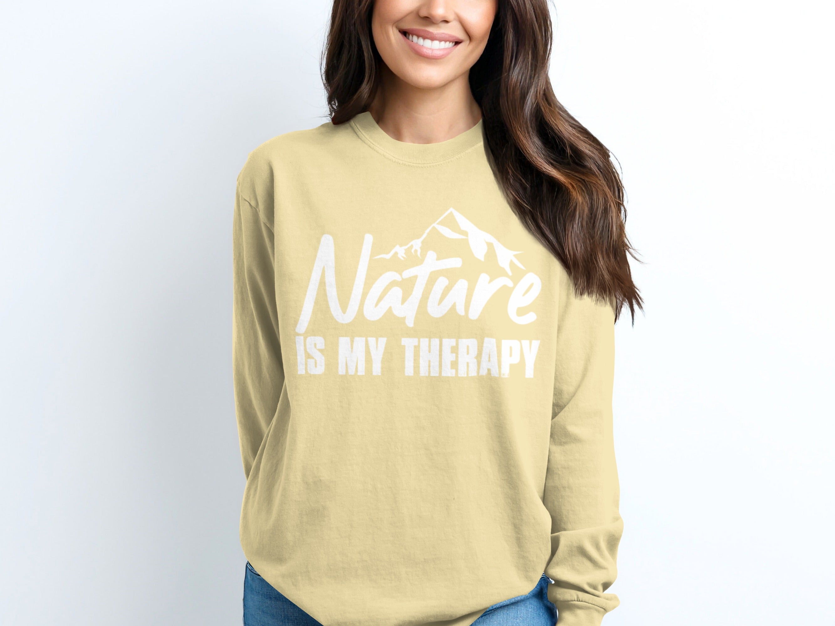 Nature Is My Therapy Mountain Graphic Sweatshirt