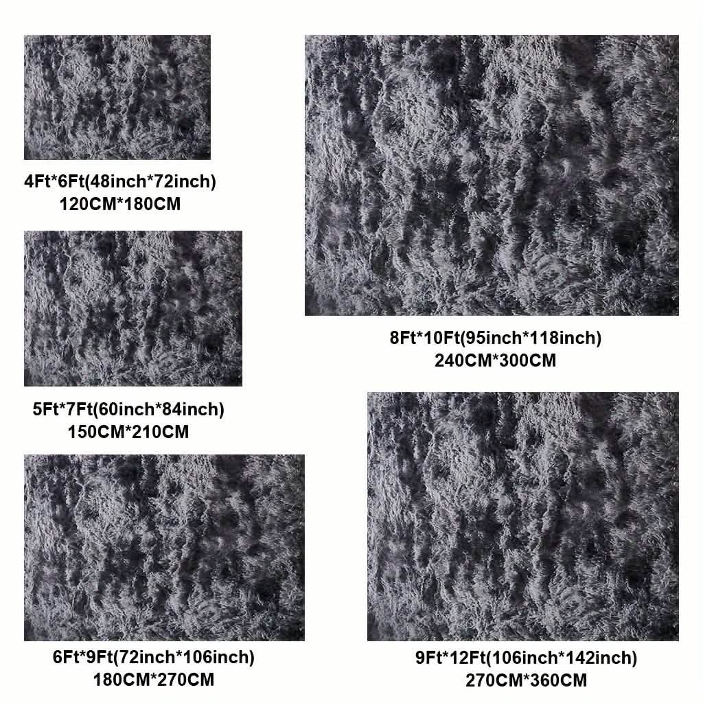 Light Gray Shaggy Area Rug | Memory Foam | Non-Slip | 4 Sizes: 3x5 to 8x10