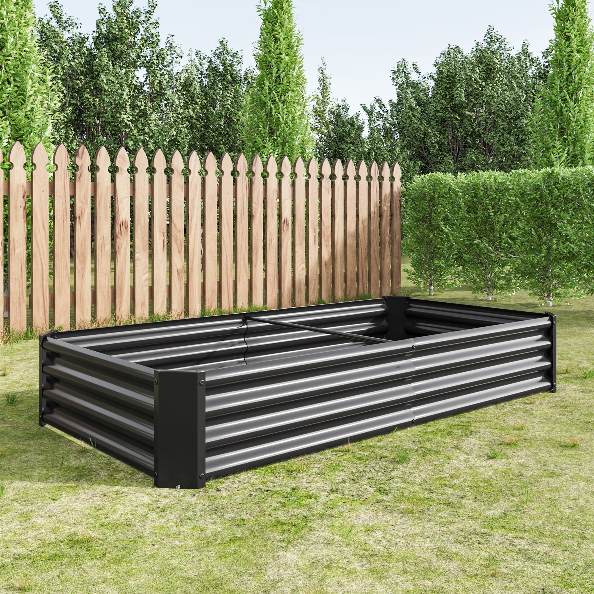 6×3×1 ft Metal Raised Garden Bed – Outdoor Galvanized Rectangle Planter