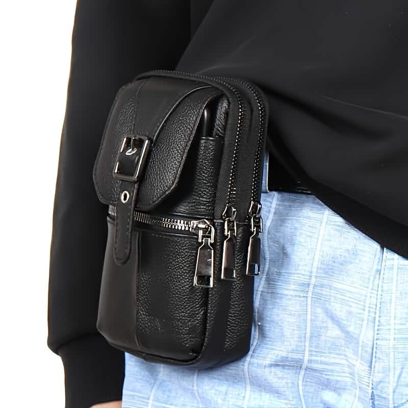 Men's Genuine Leather Waist Bag Wallet