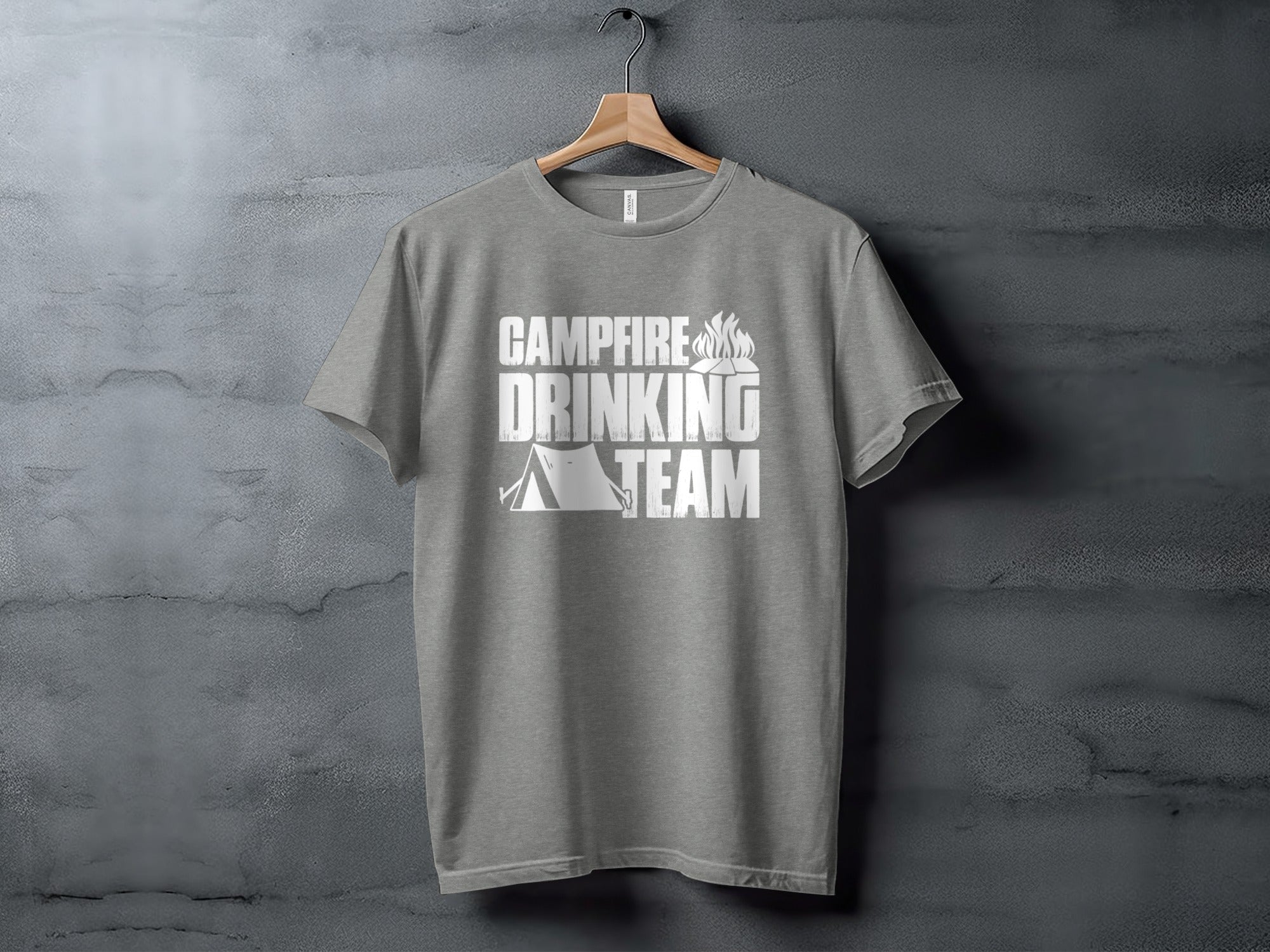 Campfire Drinking Team Tent Design Camping Adventure T-Shirt