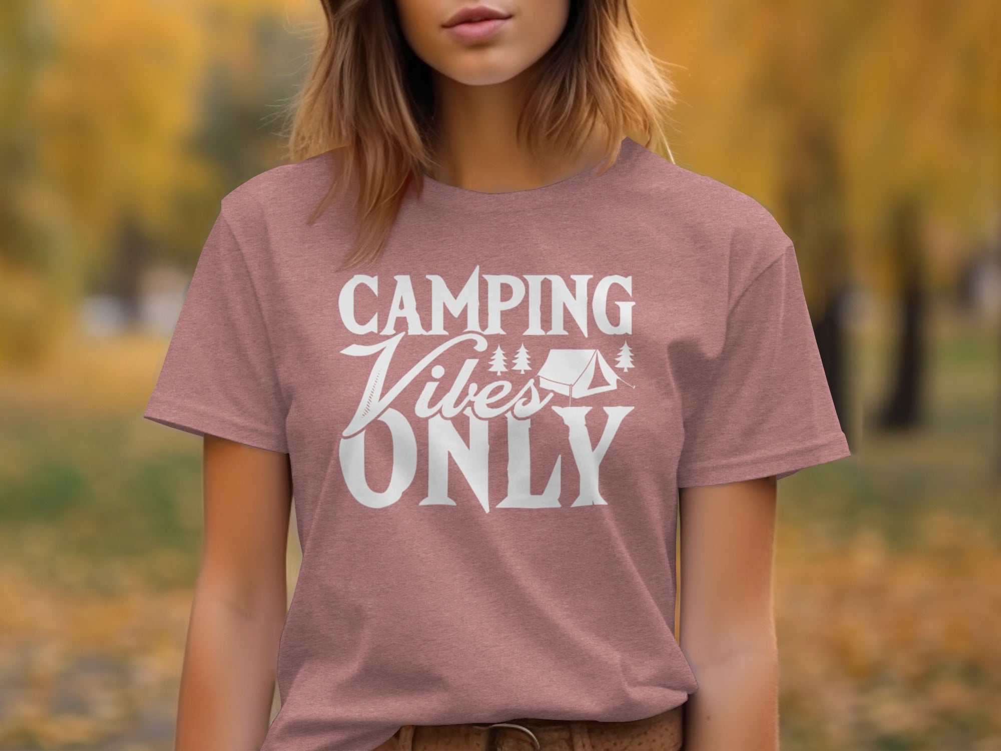 Camping Vibes Only With Tent Graphic Camping T-Shirt