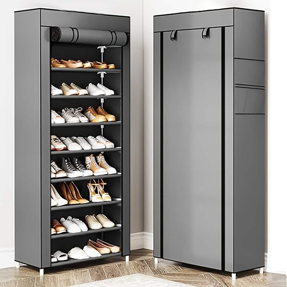 10-Layer 9-Grid Non-Woven Fabric Shoe Rack