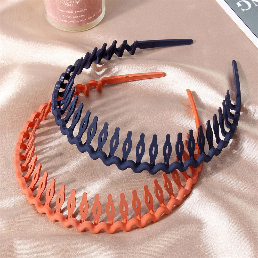 Solid Color Resin Hair Comb Headband for Women – Wave Grip Hairband | 20 Color Options