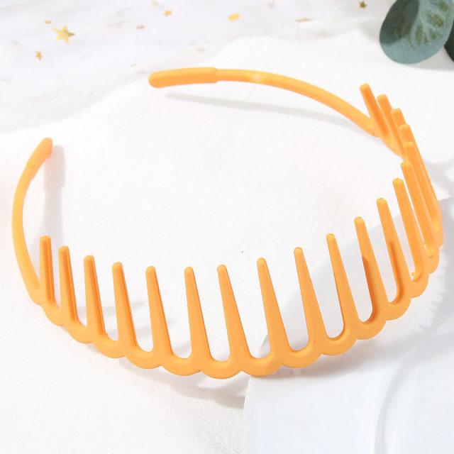 Solid Color Resin Hair Comb Headband for Women – Wave Grip Hairband | 20 Color Options