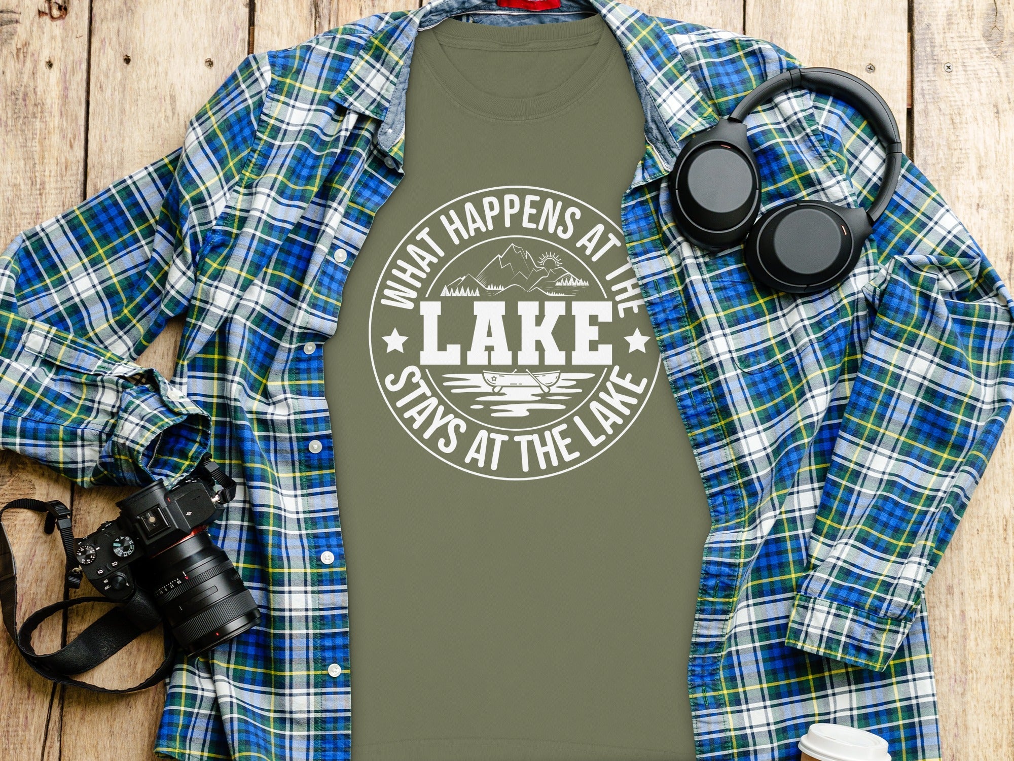 "What Happens At The Lake" Funny Lake Life Long Sleeve T-Shirt
