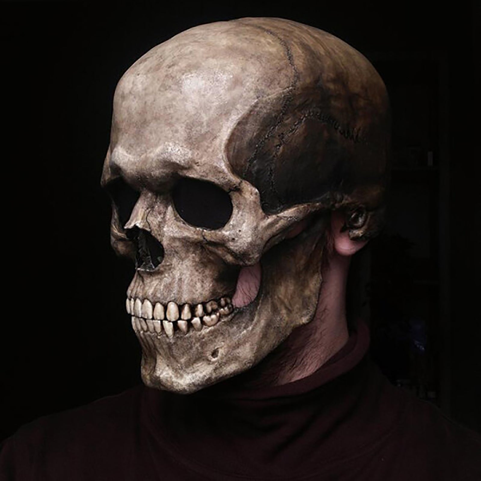 Skull mask with dark background