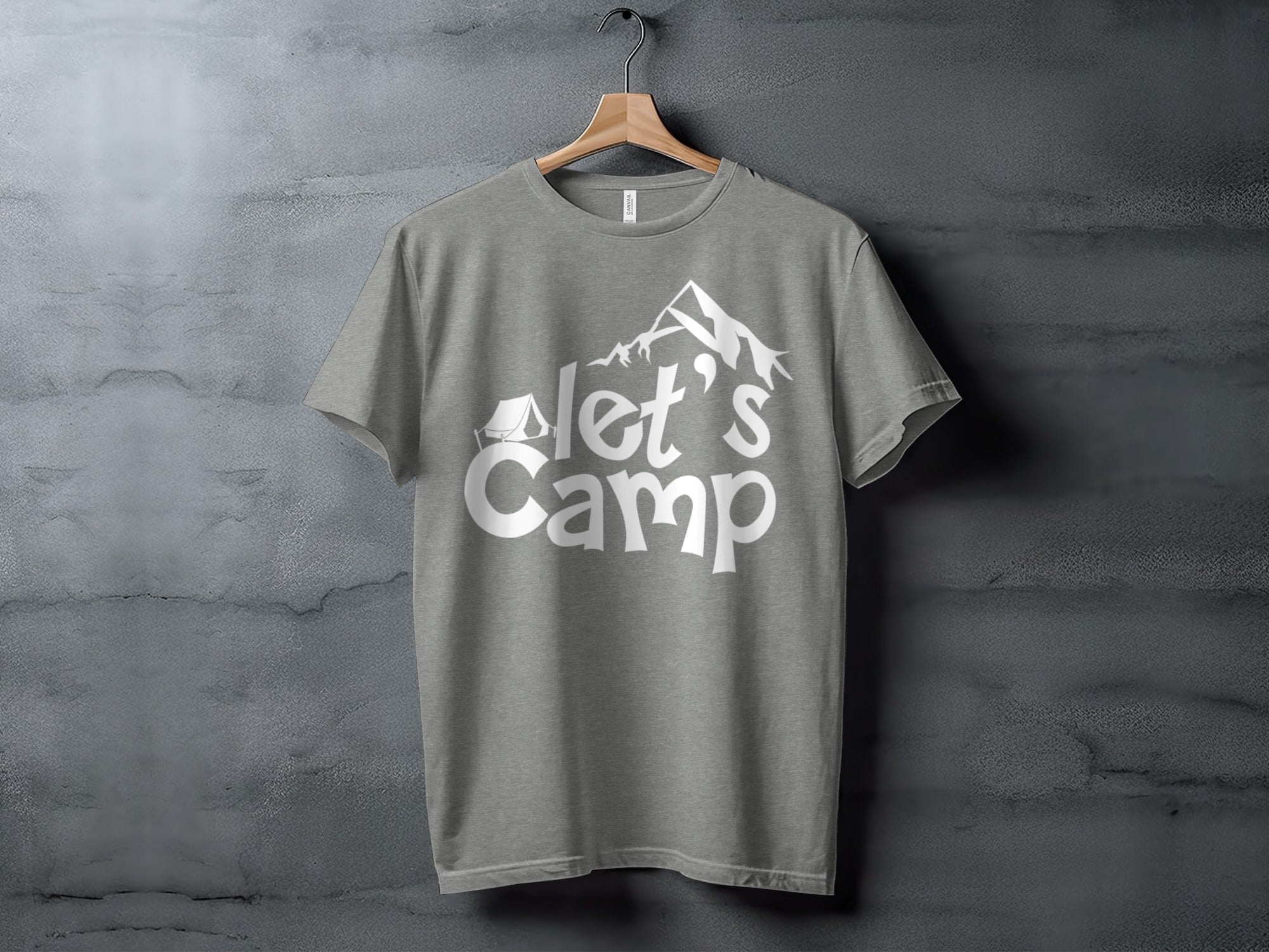 Let's Camp with Tent & Mountain T-Shirt