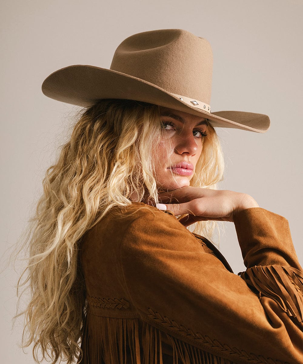 Teddy Cattleman Cowboy Hat – Wide Brim Felt Western Hat for Women